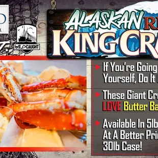 It's King for a reason! These Red crabs are huge and packed full of sweet crab meat! Already cooked, just steam 'em, &amp; drown 'em in butter!