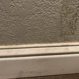 The wall and baseboards were SO gross!!