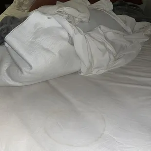 Stained bed we had in our room