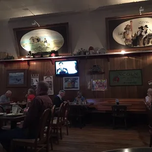 The inside of the saloon