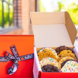 a box of assorted cookies