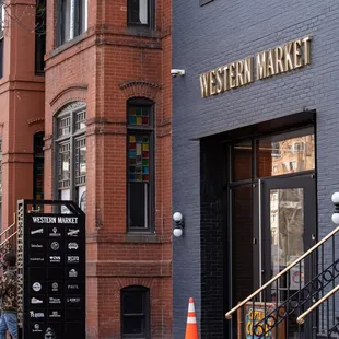 the entrance to the building