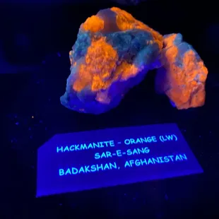 Hackmanite fluorescent rock from Afghanistan