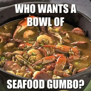 a bowl of seafood gumbo