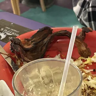 Not old banana peels. Its bacon