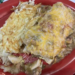 Smothered breakfast burrito
