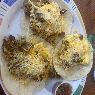Breakfast tacos. Homemade pico= DELICIOUS