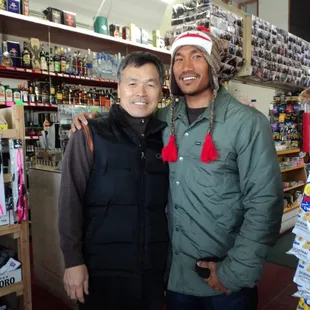 Just bought a cool monkey beanie here. Took pic with guy behind the register. Cool dude.