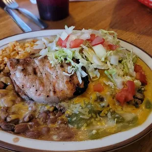 Pork chop &amp; enchiladas