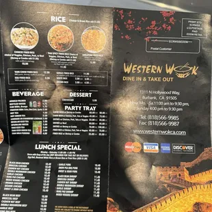 menu