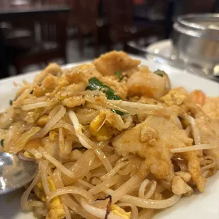 What yummy Pad Thai in a Chinese restaurant.   Wish they had more Thai dishes.
