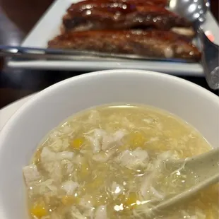 Minced Chicken Corn Soup...my favorite , but I also live their Winton and Sizzling Rice Soup.
