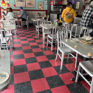 Inside dining where they would not sit me until my one guest arrived