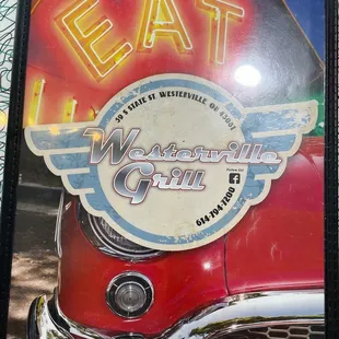 Front of menu