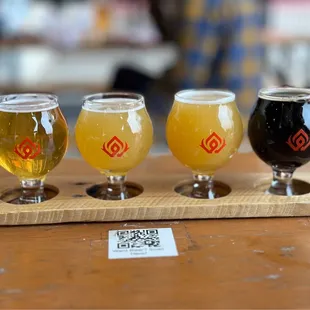 a flight of beers
