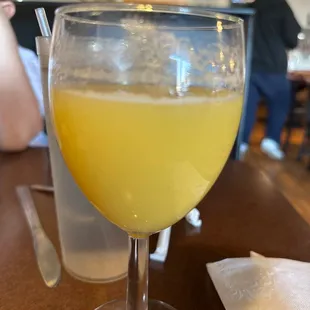 a glass of orange juice