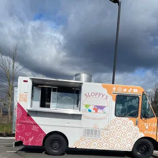 Some food trucks outside