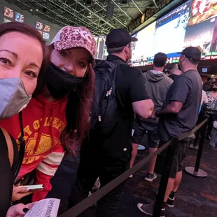 Winners line to collect our cash!