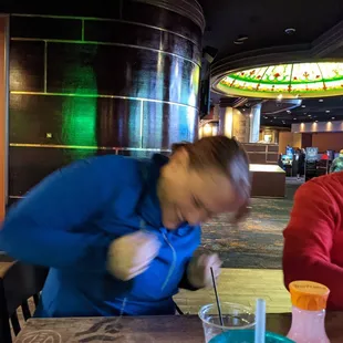 She's happy that her team is winning.