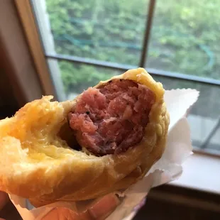 Inside the pork and venison kolache