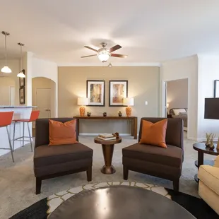 Mirbeau Living Room at Westhaven Luxury Apartments