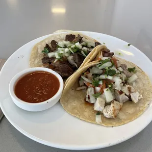 Steak Taco and Chicken Taco