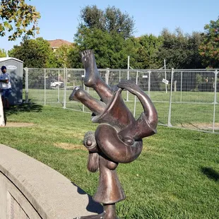Cool breakdancing statue.