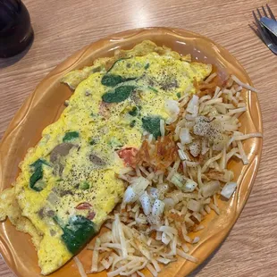 My awesome cheese free veggie omelette