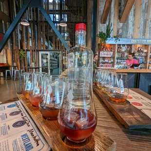 a selection of glasses and a decanter