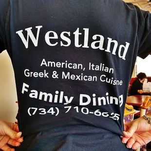 the back of a woman's shirt