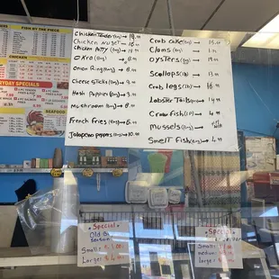 menus and prices