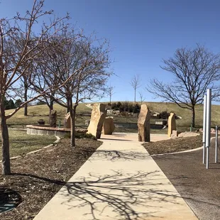 When it's warmer, fountains will spray.