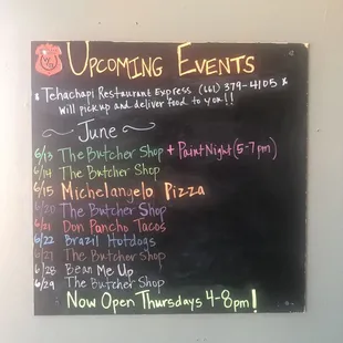Always check the board for upcoming events