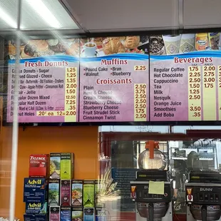 Menu board