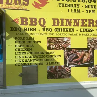 *BBQ RIBS
*BBQ Chicken
*Links