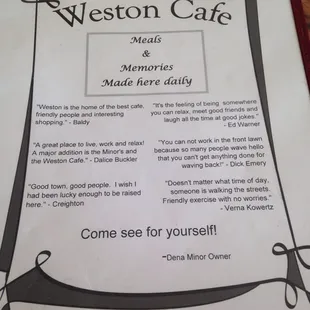 menu