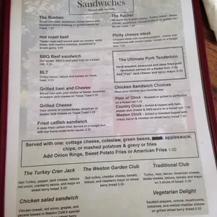 menu