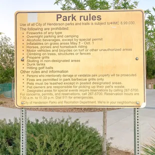 Park Rules Sign