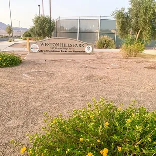 Weston Hills Park Sign