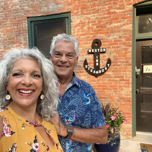 Getting ready for a night out after a wonderful happy hour on the porch.