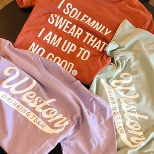 a variety of t - shirts