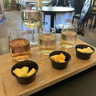 Wine Flight and Non-Alcoholic Riesling