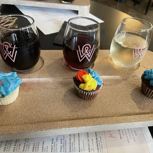 Sample - Tempernillo on left, Cab Sauvignon,  in middle, Pinot Gris on far right.