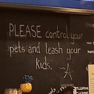 a blackboard with a message on it