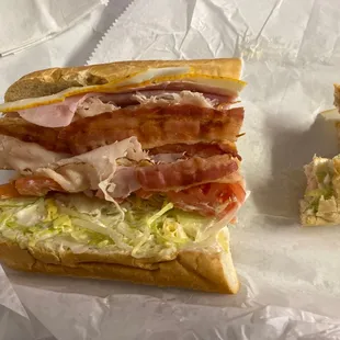 Ham turkey and bacon with Muenster