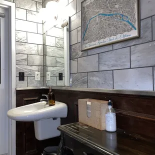 Restroom with a European vibe
