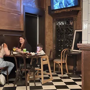 Back of the restaurant, near the restrooms