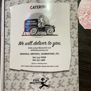 Back of menu, they deliver
