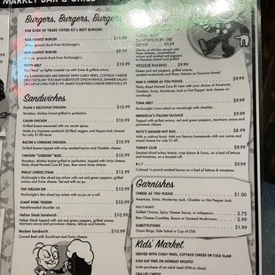 Second page of the menu