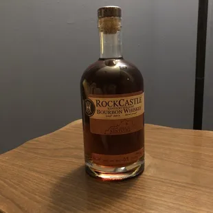 a bottle of rockcastle bourbon